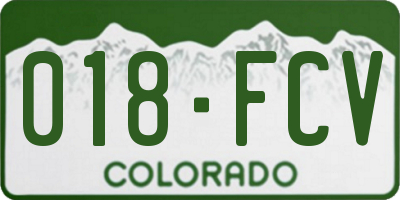 CO license plate 018FCV