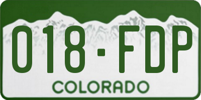 CO license plate 018FDP