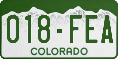 CO license plate 018FEA