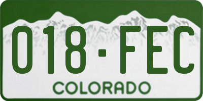 CO license plate 018FEC