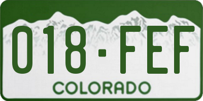 CO license plate 018FEF