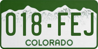 CO license plate 018FEJ