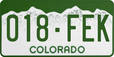 CO license plate 018FEK