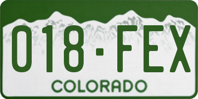 CO license plate 018FEX