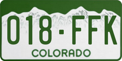 CO license plate 018FFK