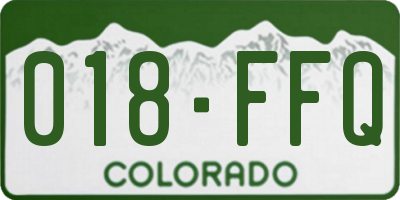 CO license plate 018FFQ