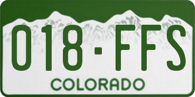 CO license plate 018FFS