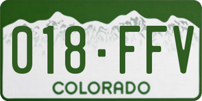 CO license plate 018FFV