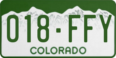 CO license plate 018FFY
