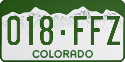 CO license plate 018FFZ