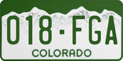 CO license plate 018FGA