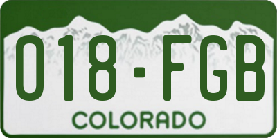CO license plate 018FGB