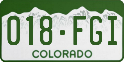 CO license plate 018FGI