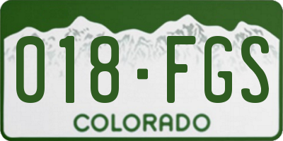 CO license plate 018FGS