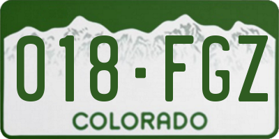 CO license plate 018FGZ