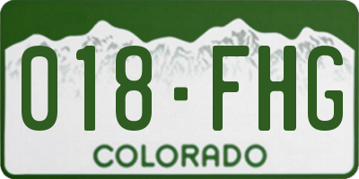 CO license plate 018FHG