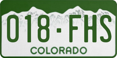 CO license plate 018FHS