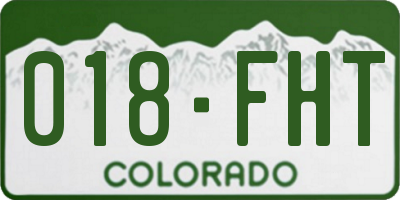 CO license plate 018FHT