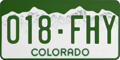 CO license plate 018FHY