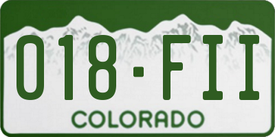 CO license plate 018FII