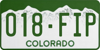 CO license plate 018FIP