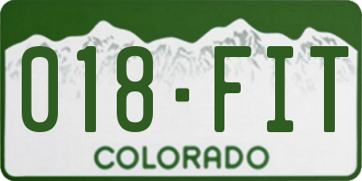 CO license plate 018FIT