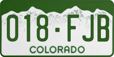 CO license plate 018FJB