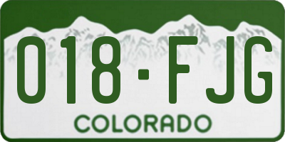CO license plate 018FJG