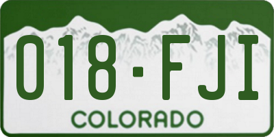 CO license plate 018FJI