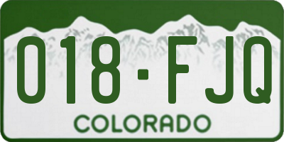 CO license plate 018FJQ
