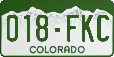CO license plate 018FKC