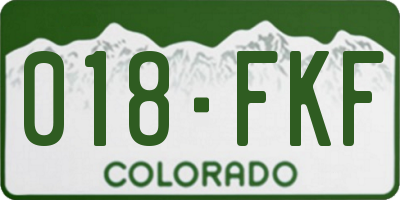 CO license plate 018FKF