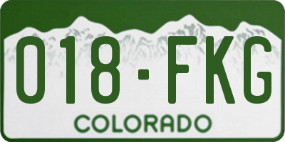 CO license plate 018FKG
