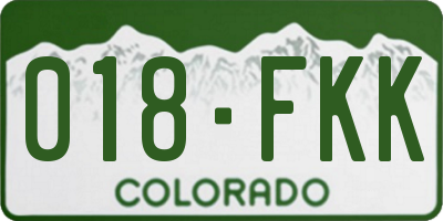 CO license plate 018FKK