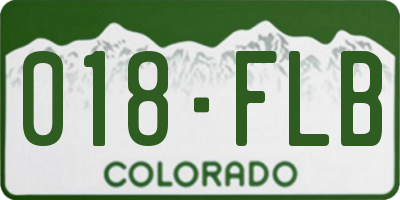 CO license plate 018FLB