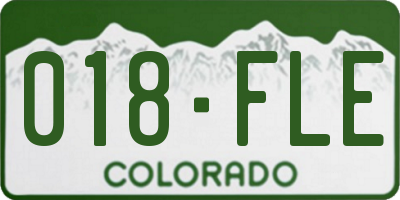 CO license plate 018FLE