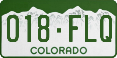 CO license plate 018FLQ