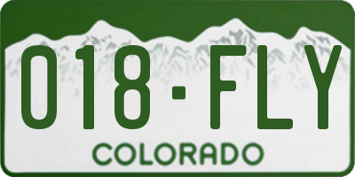CO license plate 018FLY