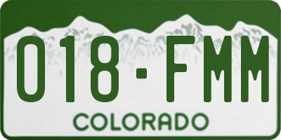 CO license plate 018FMM