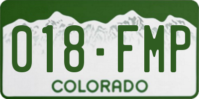 CO license plate 018FMP
