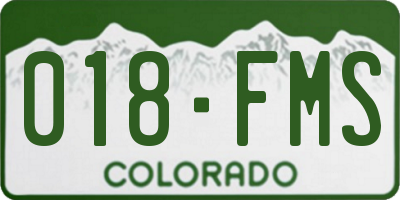 CO license plate 018FMS