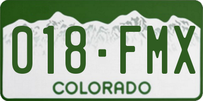 CO license plate 018FMX