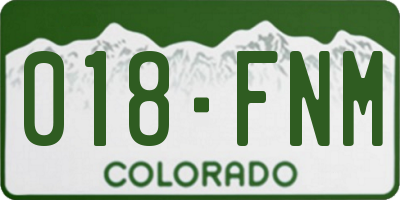CO license plate 018FNM