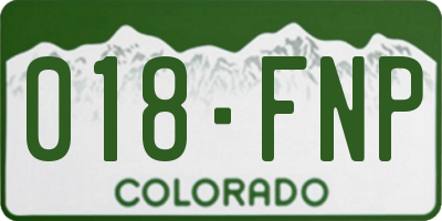 CO license plate 018FNP
