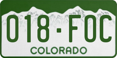 CO license plate 018FOC