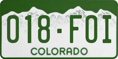 CO license plate 018FOI