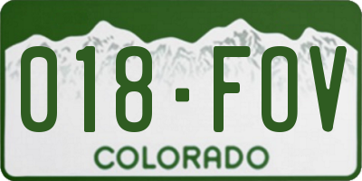 CO license plate 018FOV