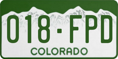 CO license plate 018FPD
