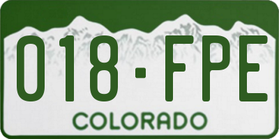 CO license plate 018FPE