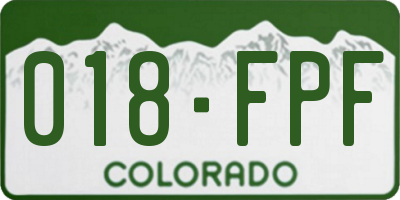 CO license plate 018FPF